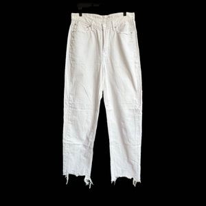 American Eagle High Rise Mom Jean, “AE Highest Waist Baggy Straight Jean” white